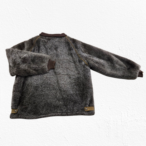 Vintage 70s Master-Jac Brown Faux Fur Bomber Jacket Quilted Lining Size Large - Picture 11 of 11